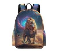 TPISLI Löwe Motiv Rucksack für Grundschüler Jungen Schultasche 1. Klasse Mädchen Schulranzen Tier Milchstraße Kinderrucksack Grundschule verstellbare Schultergurte Schulweg und Freizeit