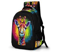 TPISLI Neutral Rucksack 3D-Farbdruck Personalisierter Schulranzen Giraffe Mädchen Teenager Leichter Tier Giraffe Schulrucksack Outdoor Freizeit Kinder Reise Daypack
