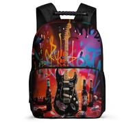 TPISLI Rucksack Gitarre für Mädchen 10 Jahre Rucksack mit Singer Music Lover Klasse 2-5 School Bag, 1680D Gewebe Schulweg Ausflug für Geburtstagsgeschenk