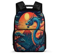 TPISLI Rucksack mit Drache Muster für Kinder Schüler 6-10 Jahre Schulrucksack Chinese Stil Klasse 4-6 Daypack, Weiche Filzdetails Gepolsterter Rücken für Schule Freizeit