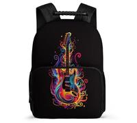 TPISLI Rucksack mit Gitarre Muster für Kinder Schüler 11 Jahre Kinderrucksack Singer Music Lover Klasse 1-4 Bookbag, Seitenfächer Stabiler Griff für Geschenk zum Schulanfang