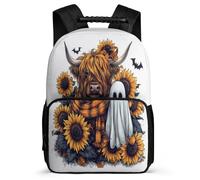 TPISLI Rucksack mit Highland Kuh 6-11 Jahre für Jungen Mädchen Schulrucksack Kuh Klasse 5 Daypack, Stabiler Griff Leicht Robust Geschenk zum Schulanfang