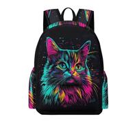 TPISLI Schule Kätzchen Print Rucksack, Kinder Tier Katze Motiv Schultaschen, Schulrucksack Mädchen 3-5 Klasse Schulranzen Jungen Mädchen 8 11 Jahre Leicht Reiserucksack