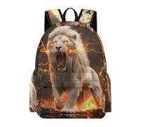 TPISLI Schulranzen Löwe Cool Klasse 5-7 für Jungen und Mädchen Kinderrucksack Teenager Ranzen mit Löwe Motiv Schulrucksack 12-16 Jahre 11,6 Zoll Laptop Backpack Grundschule und Alltag