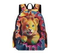 TPISLI Schulrucksack Jungen Ab 1. Klasse, Schulranzen Löwe Print Rucksack Kinder 6-12 Jahre Rucksack Tier Muster Mädchen 8 Jahre Für Schul, Outdoor