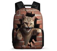 TPISLI Schulrucksack mit Kätzchen 3D Muster Klasse 3 für Kinder Schüler Rucksack Katze Tier 11 Jahre Bookbag, 1680D Gewebe Back To School Geschenk für Schulweg Ausflug