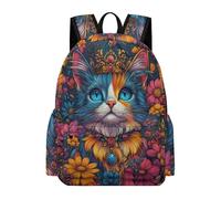 TPISLI Schultasche Katze Kätzchen Mädchen Rucksack Schule, Bequeme Und Atmungsaktiv Schulrucksack Tier Katze Teenager, Modischer Kinder Schulranzen Für Mädchen Der 3. Bis 5. Klasse