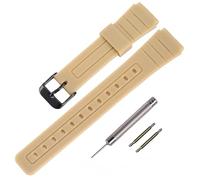 TPU-Uhrenarmband Ersatz für Casio F-91W/F-84/F-94/F-105/F-108/A-158 Uhrenarmbänder für Männer und Frauen (Schwarze Schnalle/Khaki)