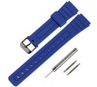 TPU-Uhrenarmband, Ersatz für Casio F-91W/F-84/F-94/F-105/F-108/A-158, Uhrenarmband für Damen und Herren, schwarze Schnalle, Blau