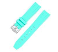 TPUOTI Gebogenes Gummiarmband für Omega Speedmaster Armbanduhr, Ersatzband, für Herren und Damen, 20 mm, silberfarben, goldfarben, roséschwarze Schnalle, 22mm gold buckle, Achat
