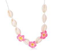 TQUXNGA Handgefertigte Keramik-Muschel-Blumen-Anhänger-Halskette für den täglichen Gebrauch, tragbares Schmuckgeschenk, vielseitige modische Halskette, Einheitsgröße, Wie beschrieben, Wie beschrieben