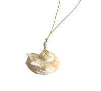 TQUXNGA Handgefertigte Muschel-Halskette, stabile natürliche Materialien, verstellbare Länge, Unisex, Küstenschmuck, Strand-Thema