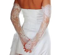TQUXNGA Transparente Hochzeits Armstulpen Für Braut Und Abendparty Durchsichtige Fingerlose Spitzen Blumenhandschuhe Für Besondere Anlässe. Armstulpen Für Frauen