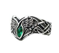 TQWSVUM Engelsflügel Edelsteinringe Für Männer Und Frauen - Edelstahl Vintage Punk Rock Gothic Ehering - Handgemachter Charm Streetwear Mode Schmuck Accessoires