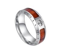 TQWSVUM Herren Wikinger Baum Des Lebens Edelstahlring - Nordische Mythologie Yggdrasil Und Holzeinlage Ring - Handgefertigt Polierter Vintage Charme Straßen Schmuck