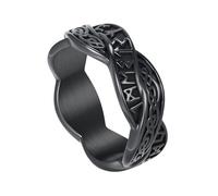 TQWSVUM Männer Frauen Wikinger Keltischer Knoten Ring - Nordisch Vintage Irischer Knoten Edelstahlring - Handgefertigt Mode Hip Hop Ehering Heidnischer Schmuck