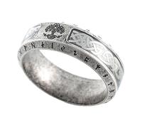 TQWSVUM Männer Frauen Wikinger Vintage Baum Des Lebens Ring - Nordische Runen Keltischer Knoten Yggdrasil Siegelring - Edelstahl Futhark Runen Ehering Mode Paar Schmuck