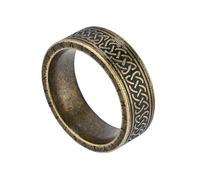 TQWSVUM Männer Wikinger Keltischer Knoten Edelstahl Ringe - Nordische Mythologie Irischer Knoten Odin Buchstabe Ehering - Mittelalter Punk Mode Heidnischer Amulett Charme Schmuck