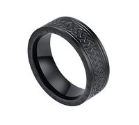 TQWSVUM Männer Wikinger Keltischer Knoten Edelstahl Ringe - Nordische Mythologie Irischer Knoten Odin Buchstabe Ehering - Mittelalter Punk Mode Heidnischer Amulett Charme Schmuck