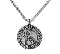 TQWSVUM Männer Wikinger Wolf Klaue Anhänger Halskette - Handgemachte Vintage Bär Pfote Edelstahl Talisman - Nordic Pagan Tier Amulett Pullover Kette Schmuck