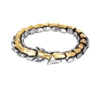TQWSVUM Nordic Herren Viking Ouroboros Armband, Edelstahl Drachenschuppe Armband, Vintage Biker Punk Skelett Keltischer Drache Schwerer Armreif Schmuck