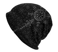 TQWSVUM Nordic Vegvisir Bedruckte Skullies Beanies Mütze - Herren Damen Wikinger Kompass Dehnbare Mütze - Modische Warme Neuheit Street Vintage Lässige Wandermützen