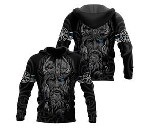 TQWSVUM Nordische Mythologie Wikinger Hoodies Für Männer Frauen - Unisex 3D Realistisch Gedruckt Neuheit Langarm Sweatshirts - Harajuku Vintage Cool Grafik Pullover Kapuze Sportbekleidung