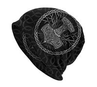 TQWSVUM Nordischer Mythos Wikinger Mütze Hut for Männer, Sommer Double Layer Slouchy Strumpf Cap Kopfbedeckung, Outdoor Erwachsene Vintage Mode Casual Cool Soft Thin Motorhaube