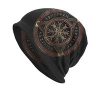 TQWSVUM Nordischer Mythos Wikinger Mütze Hut for Männer, Sommer Double Layer Slouchy Strumpf Cap Kopfbedeckung, Outdoor Erwachsene Vintage Mode Casual Cool Soft Thin Motorhaube