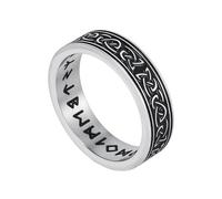 TQWSVUM Nordischer Wikinger Keltischer Knotenring - Herren Damen Edelstahl Irischer Knotenring - Handgefertigter Mode Pagan Amulett Hochzeitsband Charm Schmuck