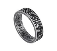 TQWSVUM Nordischer Wikinger Keltischer Knotenring - Herren Damen Edelstahl Irischer Knotenring - Handgefertigter Mode Pagan Amulett Hochzeitsband Charm Schmuck