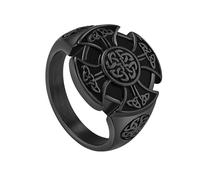 TQWSVUM Nordischer Wikinger Triquetra Ring Für Männer - Handgefertigter Edelstahl Irish Knot Ehering - Rapper Biker Vintage Punk Rock Verlobung Schutz Amulett Schmuck