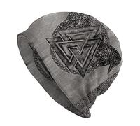 TQWSVUM Norse Myth Viking 3D Gedruckte Skullies Beanie Caps, Herren Damen Verstellbare Dünne Mütze Mützen Zipfelmütze, Mittelalterliche Vintage Headwraps Für Rockmusik Für Erwachsene