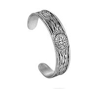 TQWSVUM Norse Vegvisir Offenes Armband Für Männer - Wikinger Kompass Vintage Edelstahl Manschettenarmband - Handgefertigt Schweres Modecharme Hip Hop Rock Amulett Schmuck