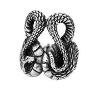 TQWSVUM Ouroboros Ring -Nordic Viking Edelstahl Schlangenring Für Männer Frauen - Punk Heavy Metal Vintage Gothic Doppelkopf Schlange Tier Ring Schmuck Geschenk Größe 8-13