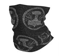 TQWSVUM Thors Hammer Bedrucktes Wikinger Halstuch - Unisex Sturmhaube Im Vintage Stil Mit Nordischer Mythologie - Multifunktionstuch Zum Reiten Gesichtsschal Kopfbedeckung