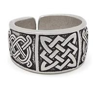 TQWSVUM Viking Slavic Symbole Herrenring, Vintage Charm Amulett Im Nordischen Punk-Stil, Handgefertigter Authentischer Nordischer Skandinavischer Heidnischer Schmuck(Silver)