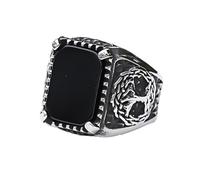 TQWSVUM Viking Yggdrasi Schwarzer Stein Zirkon Ring Für Männer Und Frauen - Nordische Mythologie Lebensbaum Edelstahlring - Handgefertigter Polierter Vintage Punk Ehering Schmuck