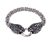TQWSVUM Wikinger Bär Klauen Armband Für Herren - Nordische Mythologie Edelstahl Odins Wolf Paw Cuff Armreifen - Handgefertigte Schwere Runde Königskette Armband Schmuck Geburtstagsgeschenke(19CM)