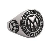 TQWSVUM Wikinger Bär Klauen Ring Für Männer - Handgefertigter Edelstahl Wolf Tatze Tier Fingerring - Nordic Vintage Cool Punk Hip Hop Gothic Amulett Schutzschmuck(09)