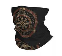 TQWSVUM Wikinger Halstuch Für Männer Und Frauen - Nordischer Vintage Keltischer Knoten Helm of Awe 3D-bedrucktes Bandana Halstuch - Sturmhaube Wickelschal Kopfbedeckung Für Outdoor Reiten