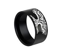 TQWSVUM Wikinger Lebensbaum Ring Für Männer Und Frauen - Nordische Mythologie Weltbaum Edelstahlring - Mittelalter Hip Hop Gothic Punk Street Yggdrasil Amulett Party Schmuck