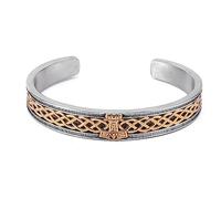 TQWSVUM Wikinger Mjolnir Offener Armreif - Nordic Odin Thors Hammer Manschette Armband Für Herren - Handgefertigter Edelstahl Mode Triquetra Keltisches Knotenmuster Amulettschmuck (Style : Gold)