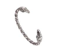 TQWSVUM Wikinger Odin Rabe Armband Für Männer - Nordische Mythologie Edelstahl Rabe Armband - Handgemachte Polierte Krähe Kopf Twist Manschette Armreif Tier Amulett Schmuck