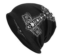TQWSVUM Wikinger Odin Wolf Mützen Mützen Für Männer Frauen- Nordic Pirate Vintage Bedruckte Graffiti Skullies Haubenmütze - Outdoor Casual Mittelalterlicher Harajuku Lockerer Wanderhut
