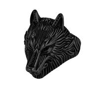 TQWSVUM Wikinger Wolf Kopf Ring Für Männer - Nordischer Odin Fenrir Ring Aus Edelstahl - Handgefertigt Schwerer Massiver Tier Amulett Gothic Hip Hop Mode Charme Schmuck