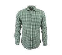 TR Martha Trachtenhemd Herren Oktoberfest Hemd Outfit Tracht Kariertes Hemd Rot Trachtenhemden Freizeithemd Langarm Karohemd Baumwolle S-3XL (3XL, Grün)