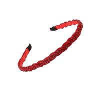 Trachten Haarreif Dirndl Damen Haarreifen Elegant Haaraccessoires Kinder Geflochtenes Haarband Breit Haarschmuck Schmuck Mädchen Drahthaarband Mittelalter Accessoires Geflochten Samt Perlen Rot