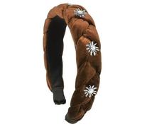 Trachten Haarreif Samt Edelweiß Dirndl Damen Mädchen Vintage Braun