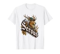 Trachten Hirsch Servus Mit Trachtenhut Alpen Bayern T-Shirt